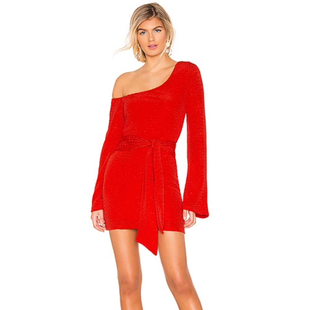 Long sleeve red mini dress